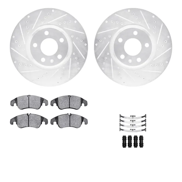 R1 Concepts WGYH1-73065 eLINE Rotor - Drilled & Slotted - Silver W/ Semi-Met Pads